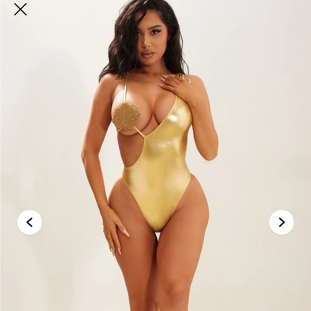 Metallic Gold One-Piece Swimsuit
